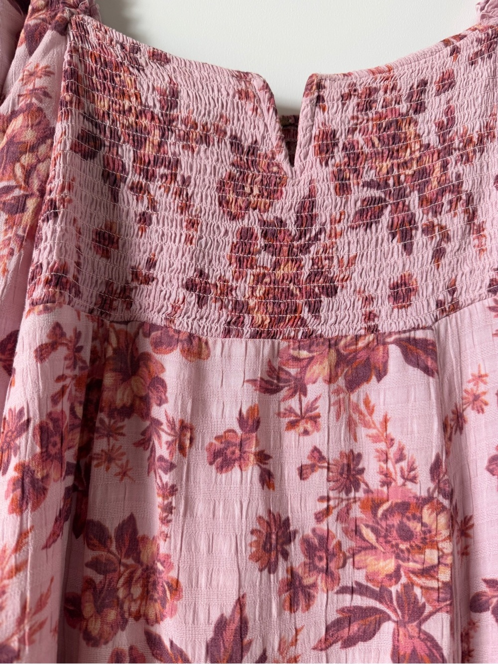 Free People Smocked Floral Maxi Dress in Dusty Rose - Picture 6 of 7